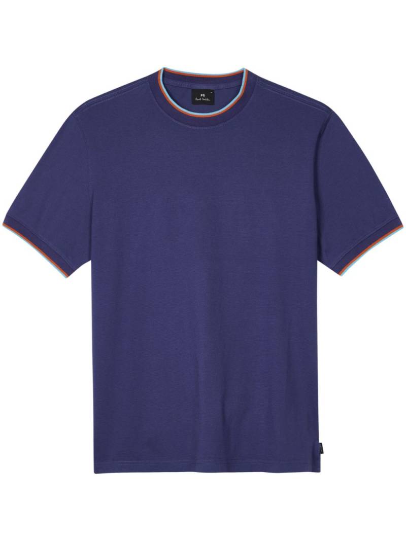 PS Paul Smith contrast-trim cotton T-shirt - Blue von PS Paul Smith