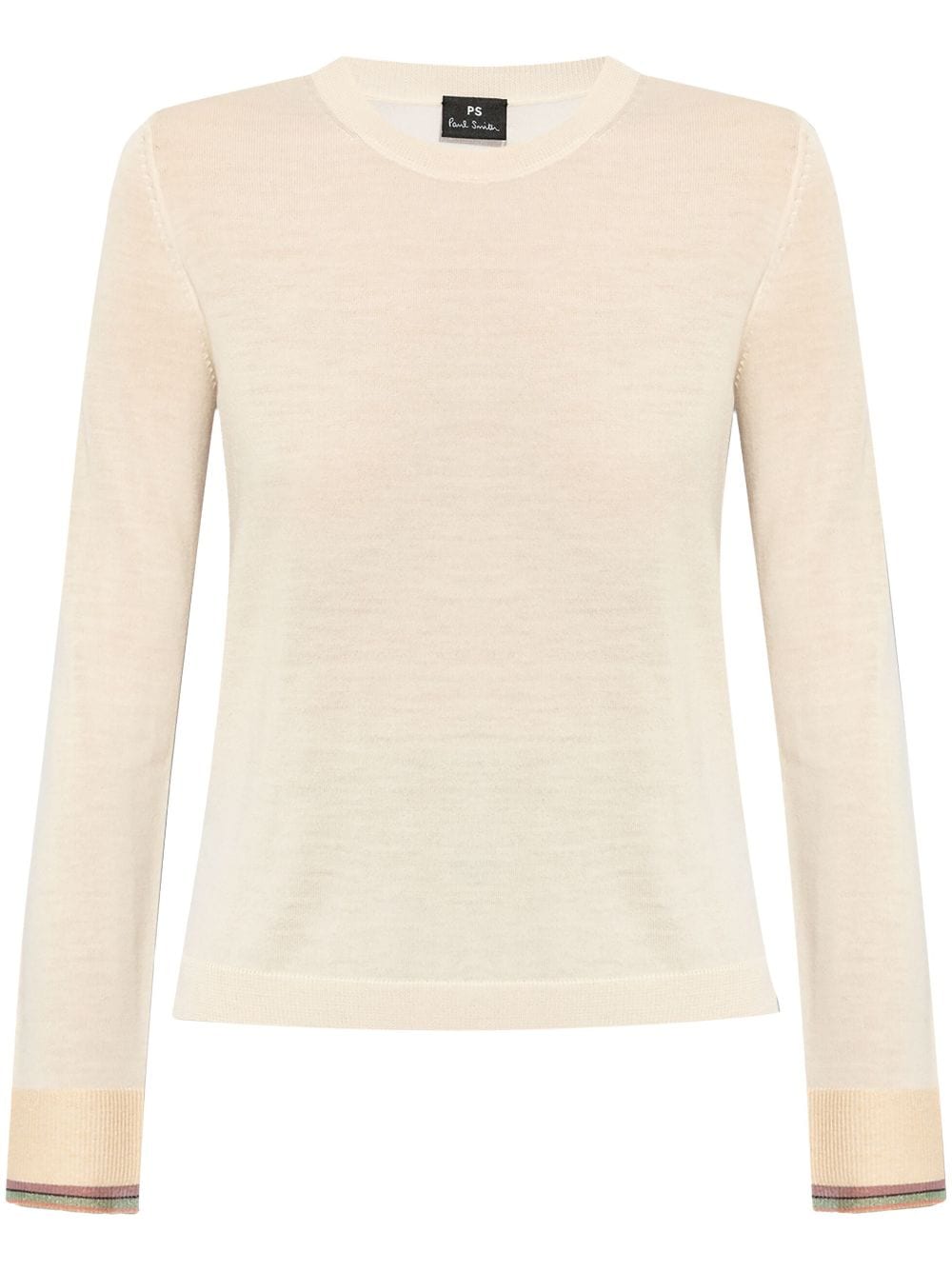 PS Paul Smith contrast-trim crew-neck jumper - Neutrals von PS Paul Smith