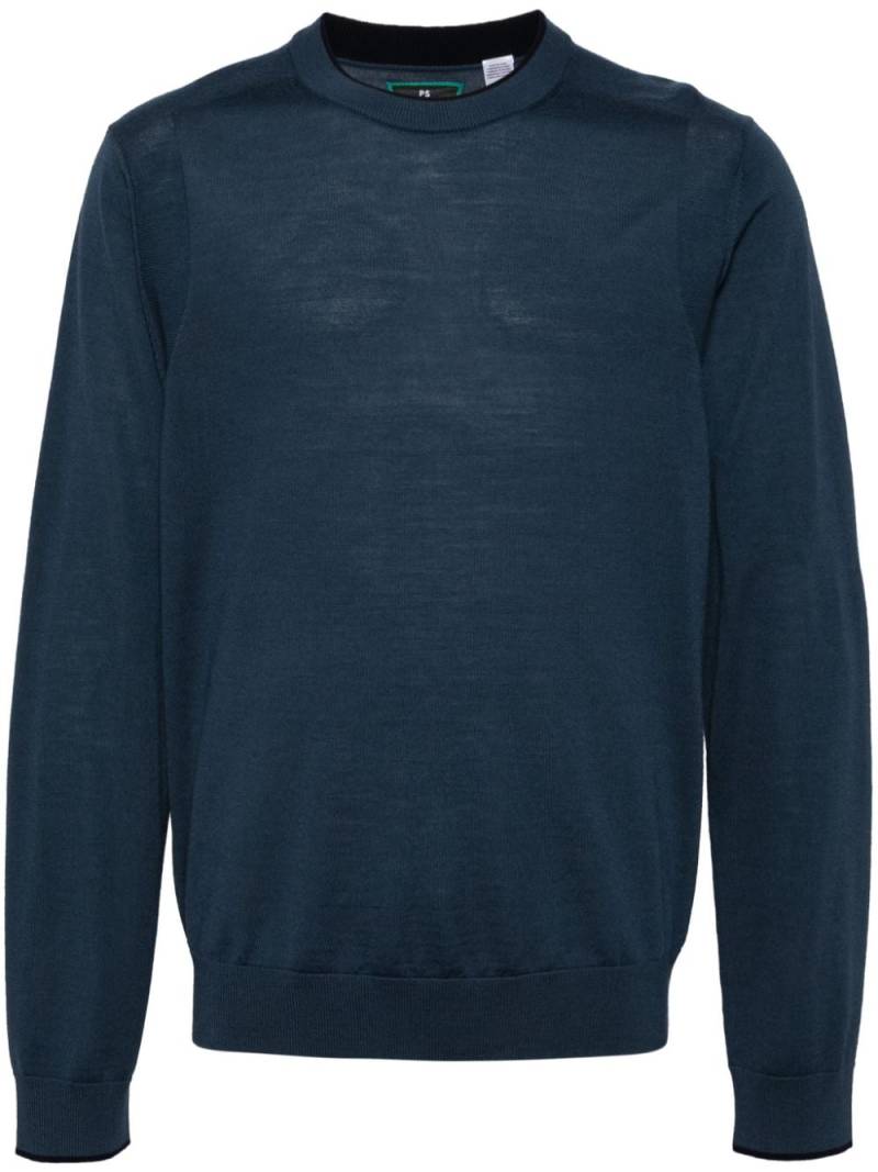 PS Paul Smith contrasting-trim merino wool jumper - Blue von PS Paul Smith