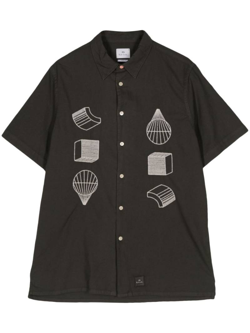 PS Paul Smith embroidered cotton shirt - Grey von PS Paul Smith