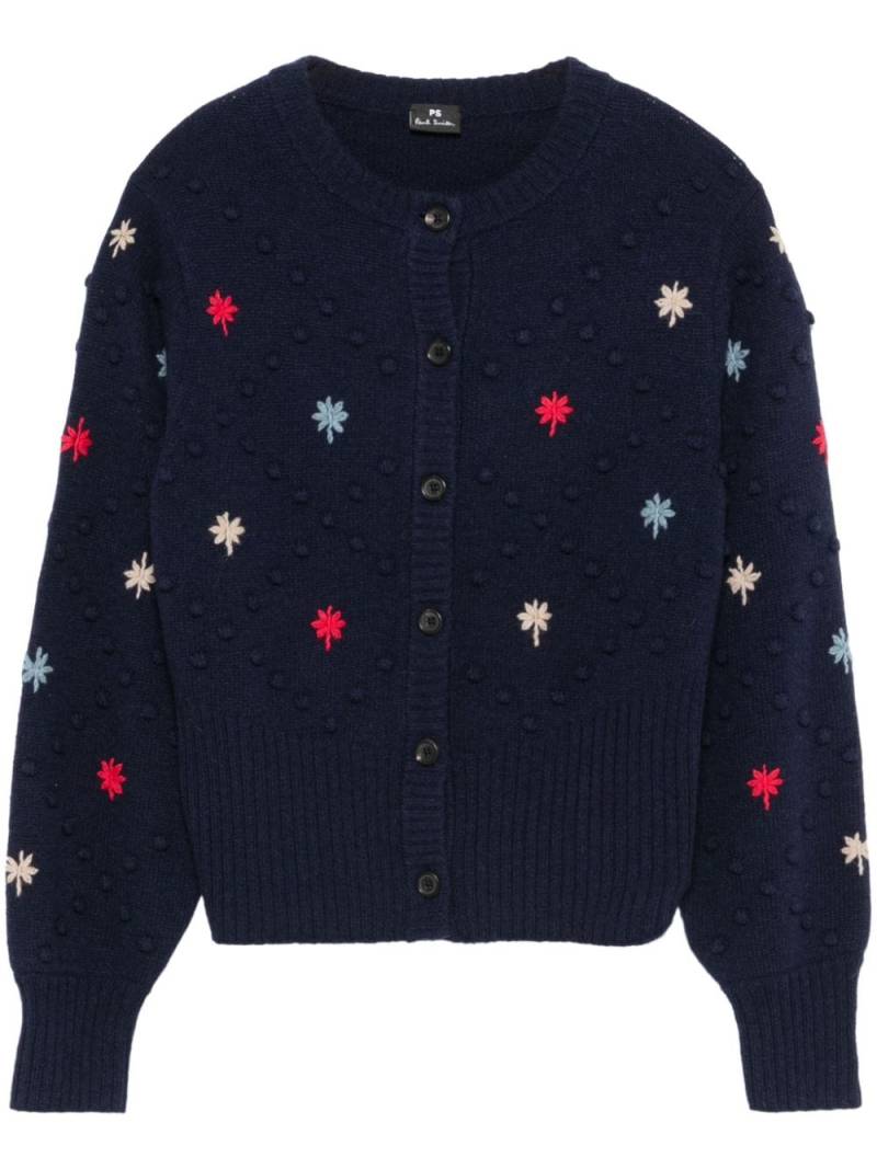 PS Paul Smith embroidered-motif cardigan - Blue von PS Paul Smith