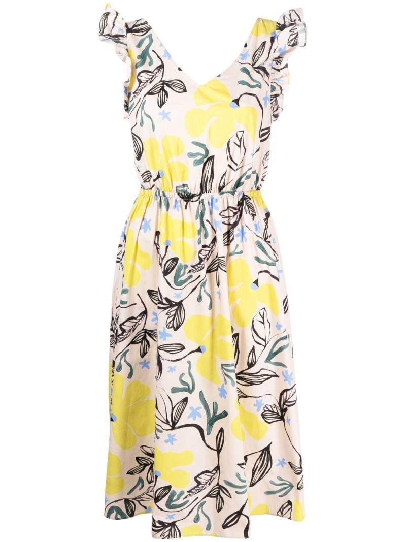 PS Paul Smith floral-print cotton midi dress - Neutrals von PS Paul Smith