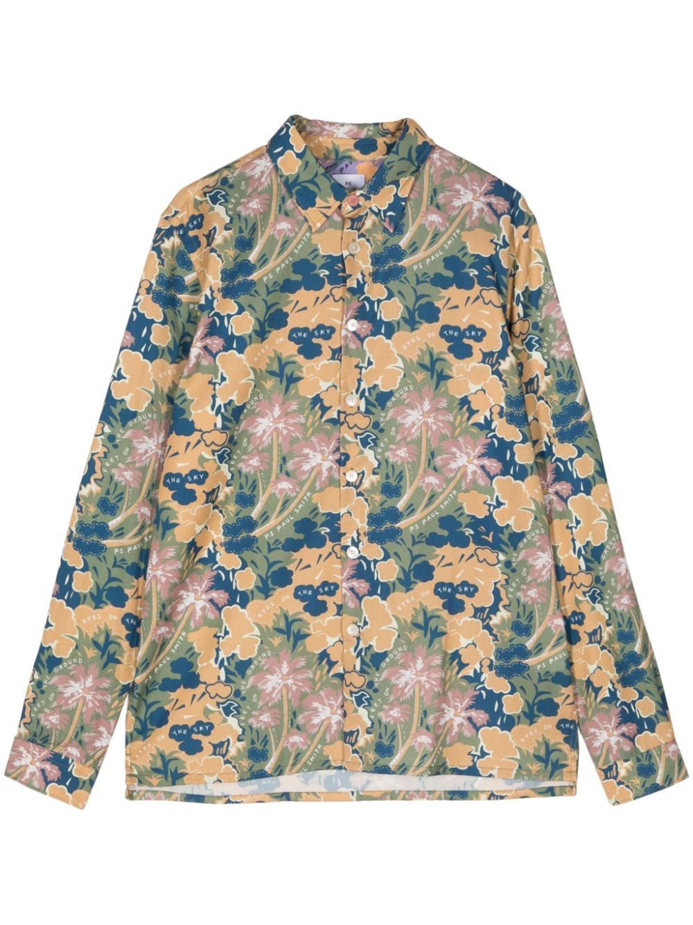 PS Paul Smith floral-print lyocell-cotton shirt - Brown von PS Paul Smith