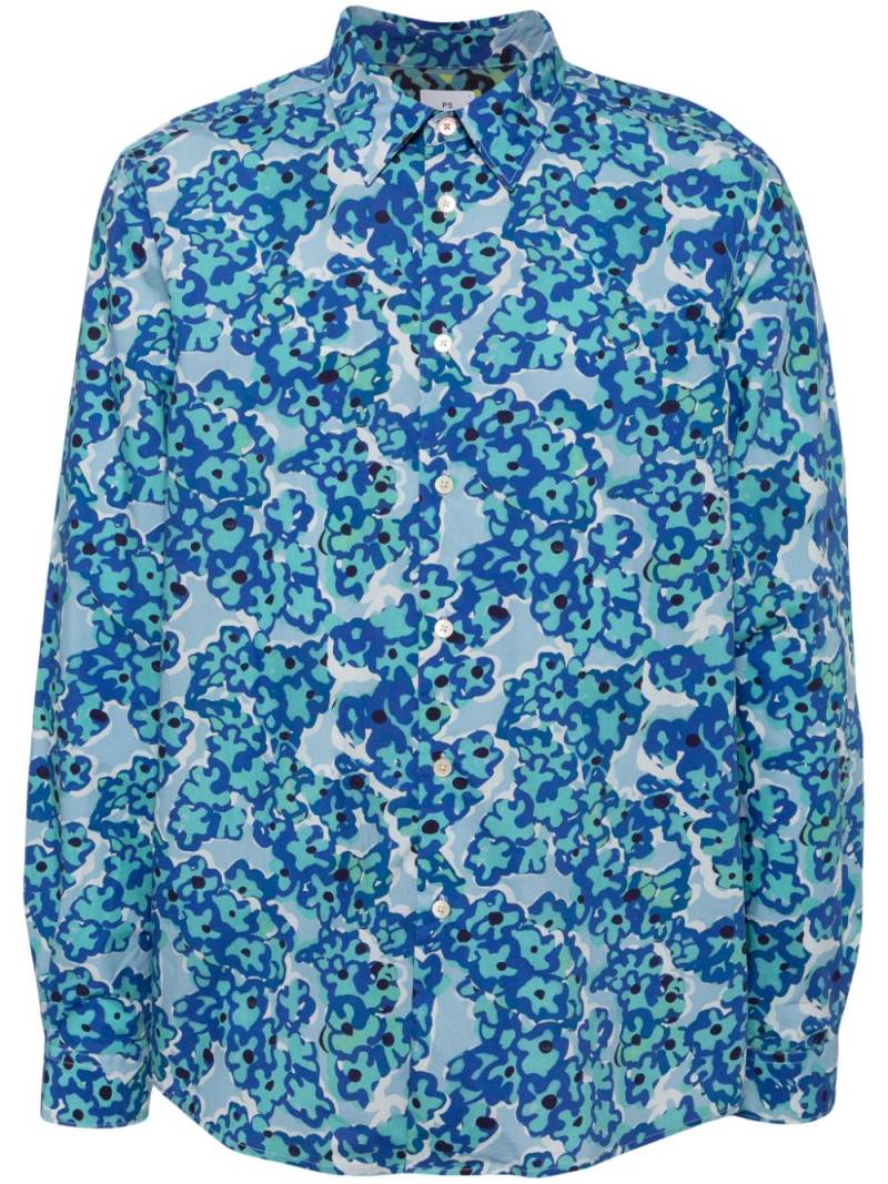 PS Paul Smith floral-print poplin shirt - Blue von PS Paul Smith