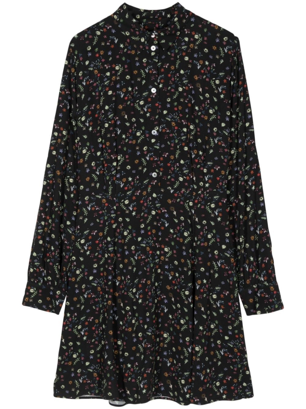 PS Paul Smith floral-print stripe-detail dress - Black von PS Paul Smith