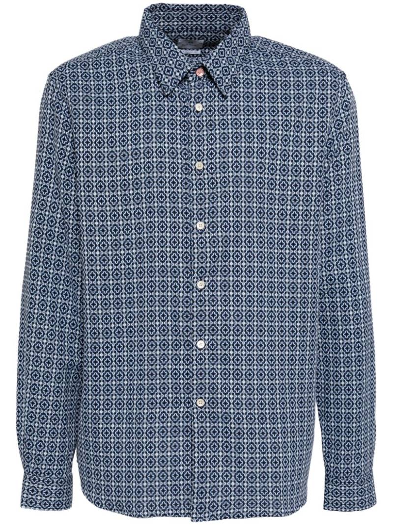 PS Paul Smith geometric pattern shirt - Blue von PS Paul Smith