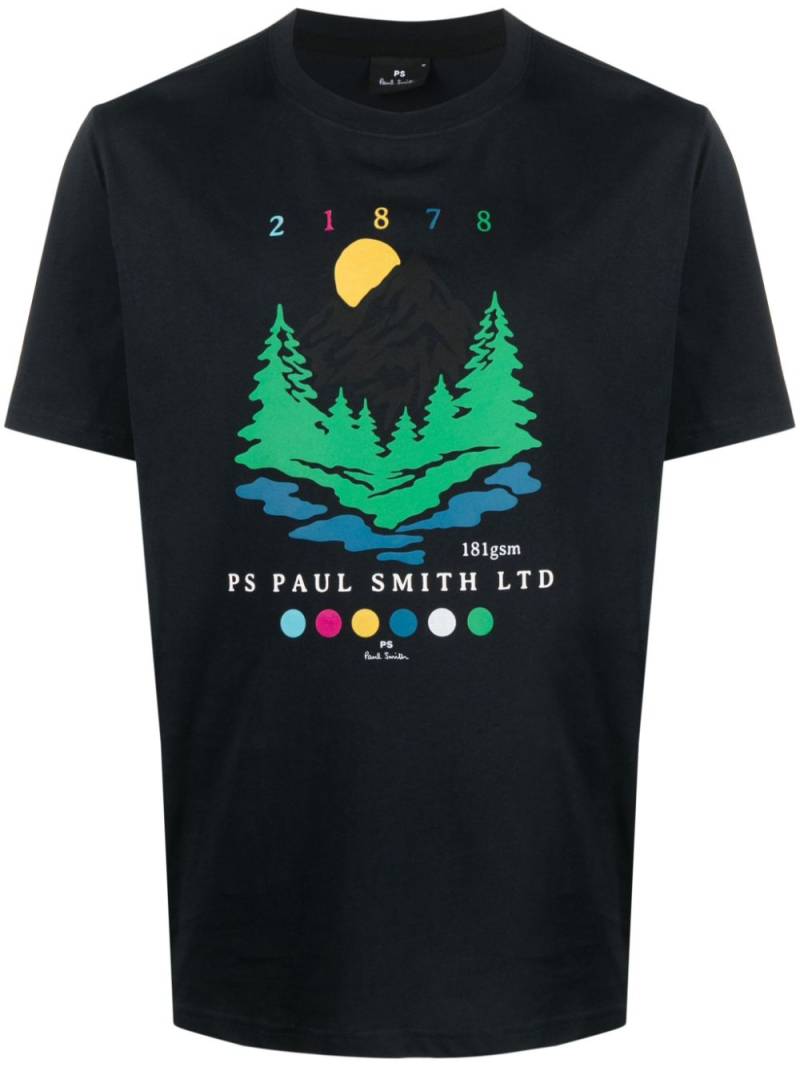 PS Paul Smith graphic-print cotton T-shirt - Blue von PS Paul Smith