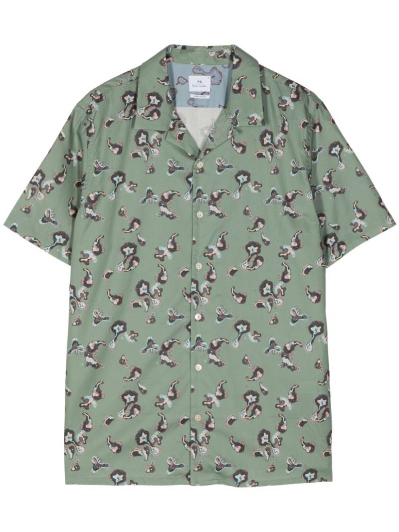 PS Paul Smith graphic-print organic cotton shirt - Green von PS Paul Smith