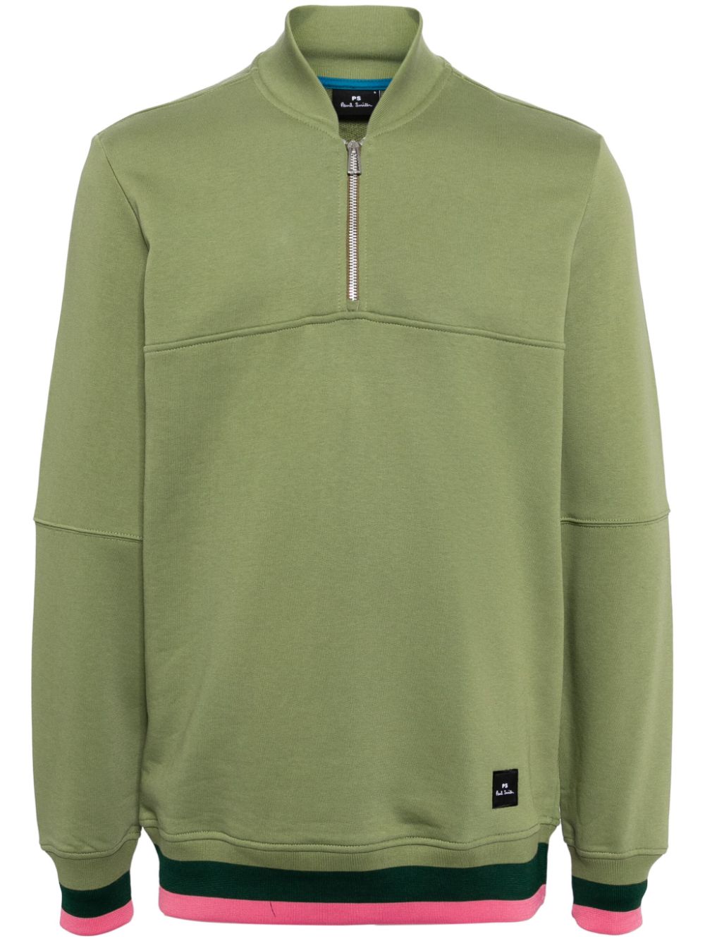 PS Paul Smith half-zip organic-cotton sweatshirt - Green von PS Paul Smith