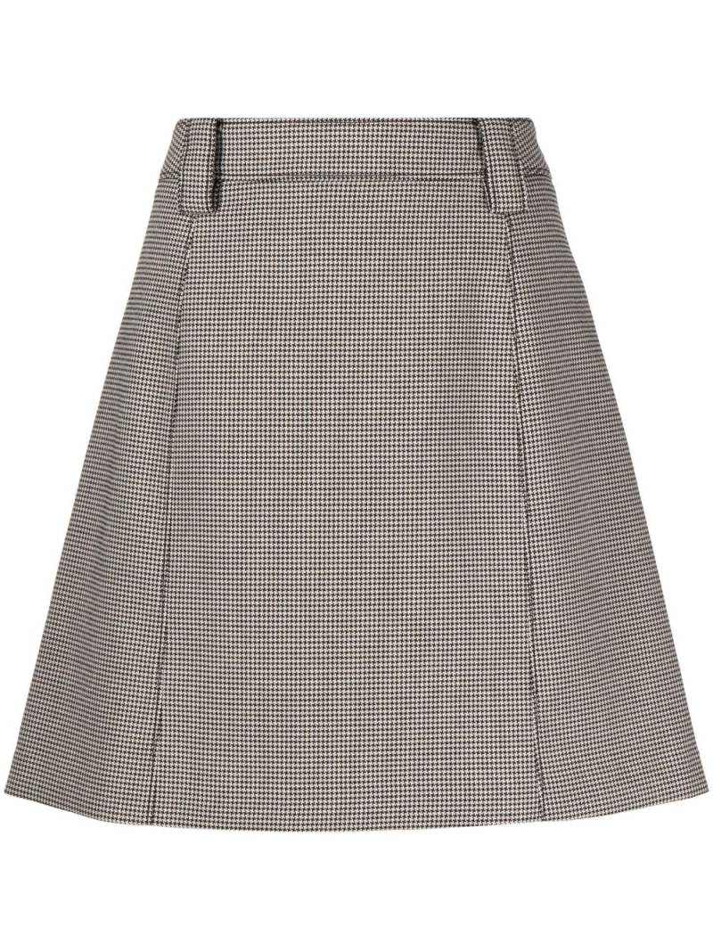 PS Paul Smith houndstooth-pattern A-line skirt - Black von PS Paul Smith