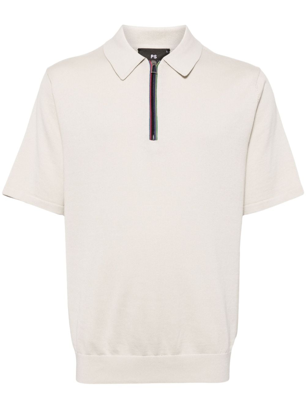 PS Paul Smith knitted organic-cotton polo shirt - Neutrals von PS Paul Smith