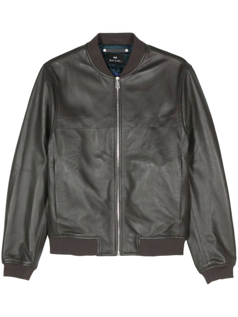 PS Paul Smith leather bomber jacket - Brown von PS Paul Smith