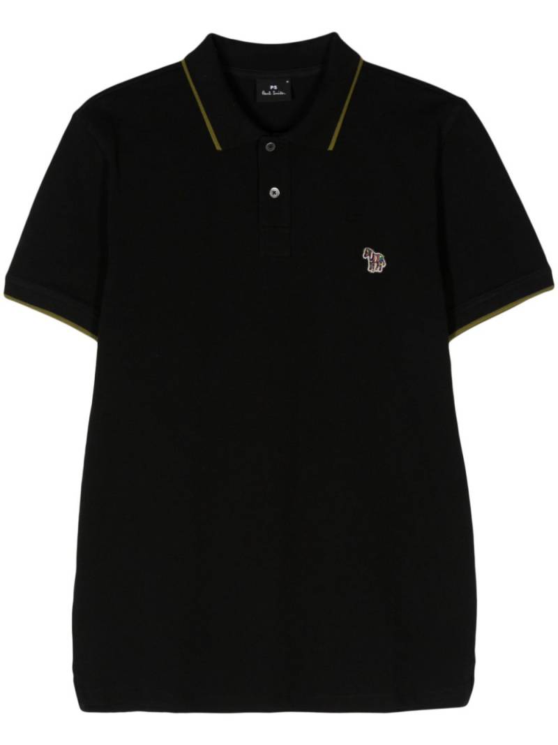 PS Paul Smith logo-appliqué polo shirt - Black von PS Paul Smith