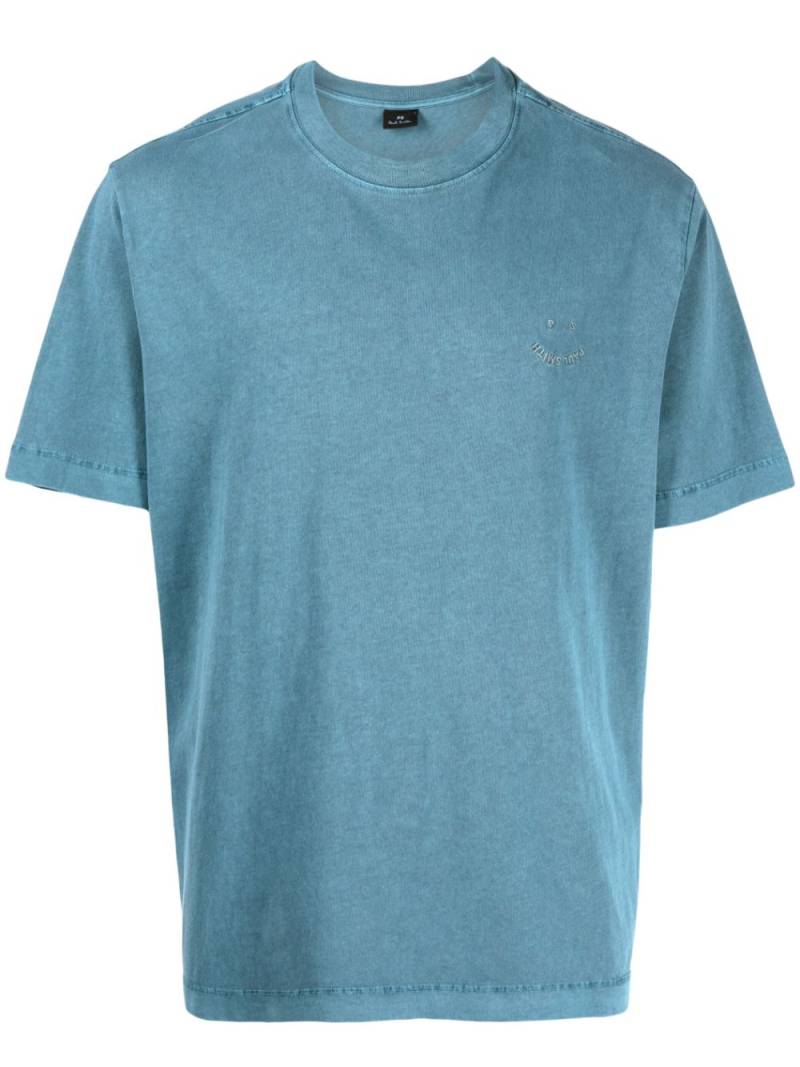 PS Paul Smith logo-embroidered cotton T-shirt - Blue von PS Paul Smith