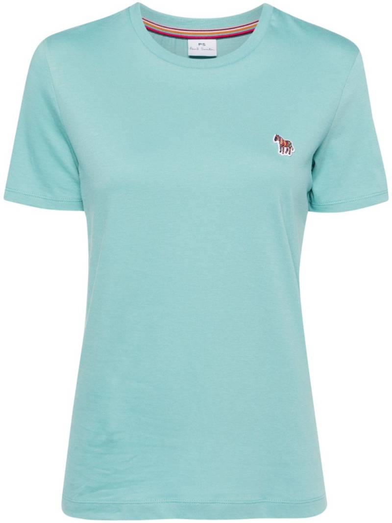 PS Paul Smith logo-embroidered cotton T-shirt - Blue von PS Paul Smith