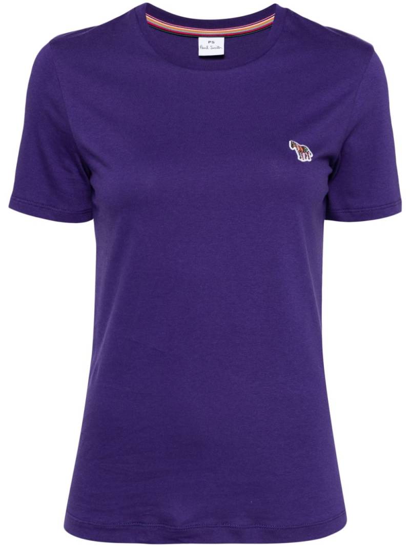 PS Paul Smith logo-embroidered cotton T-shirt - Purple von PS Paul Smith