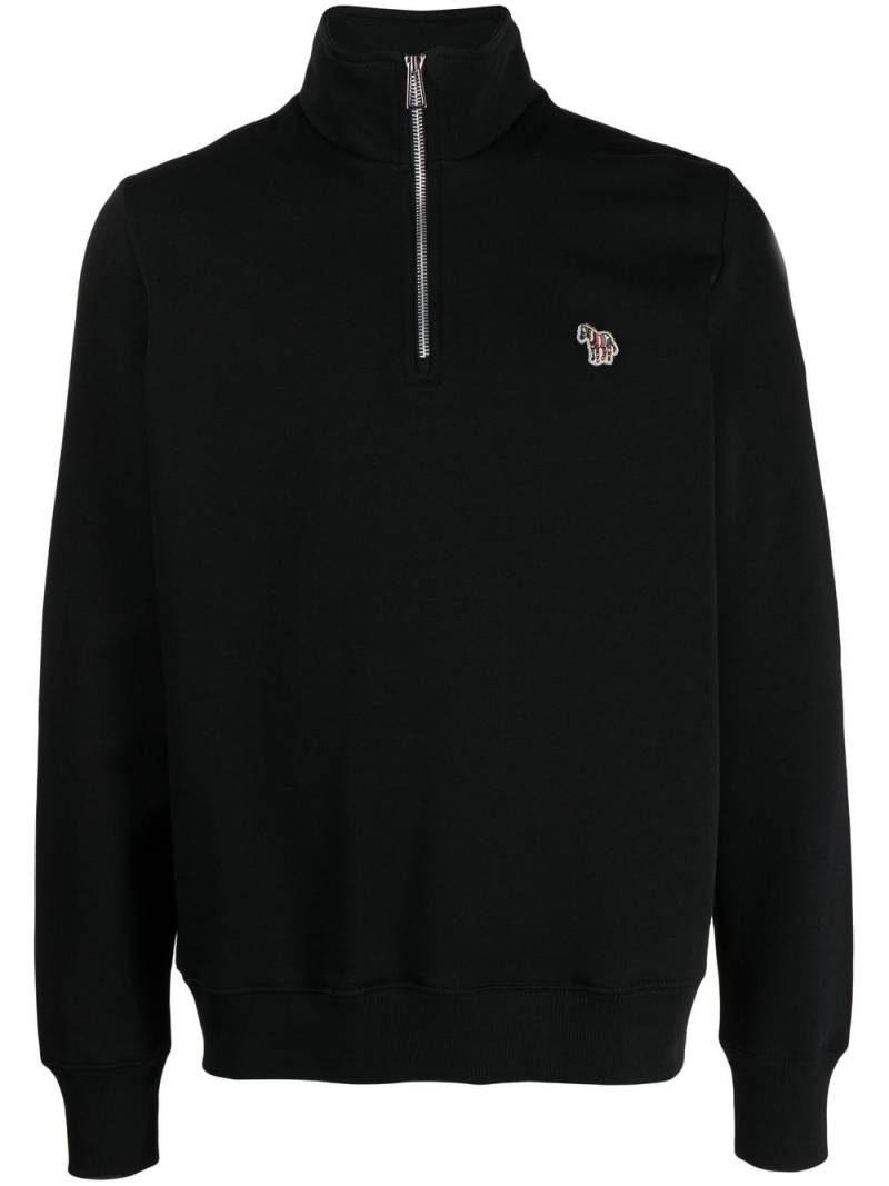 PS Paul Smith logo-embroidered funnel neck sweatshirt - Black von PS Paul Smith