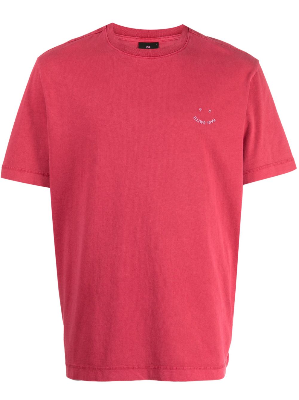 PS Paul Smith logo-embroidered organic-cotton T-shirt - Pink von PS Paul Smith