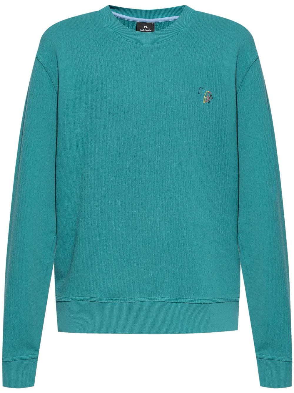 PS Paul Smith logo-embroidered organic-cotton sweatshirt - Blue von PS Paul Smith