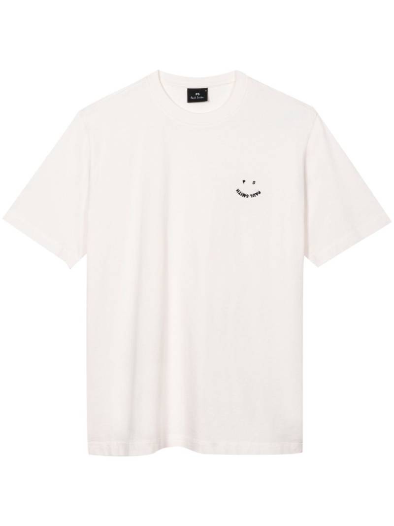 PS Paul Smith logo-embroidered organic-cotton t-shirt - White von PS Paul Smith