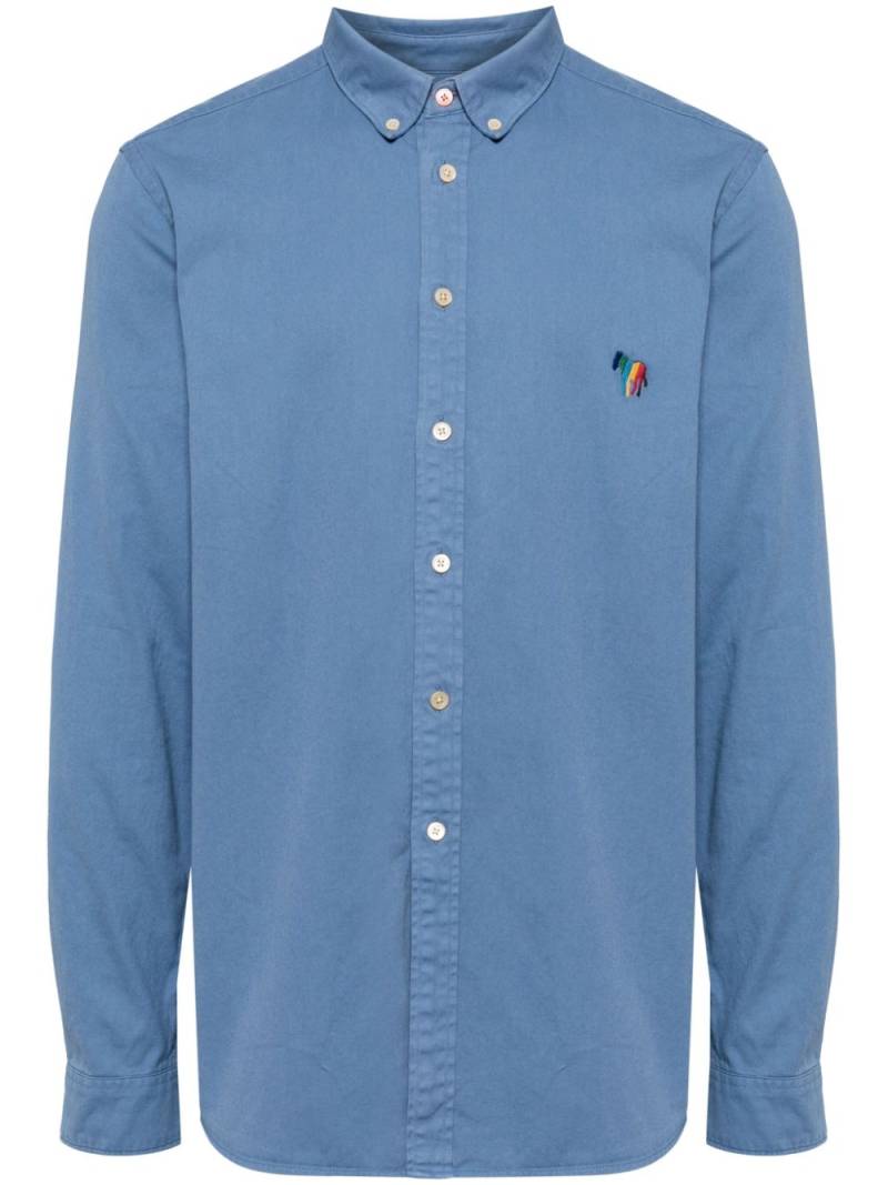 PS Paul Smith logo-embroidered poplin shirt - Blue von PS Paul Smith