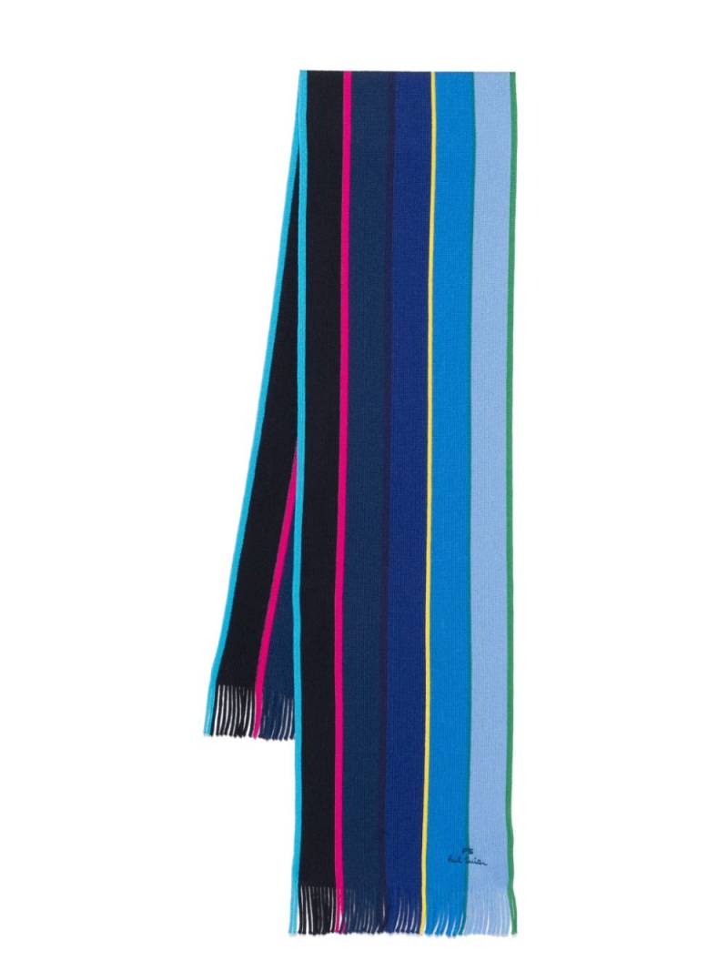 PS Paul Smith logo-embroidered scarf - Blue von PS Paul Smith