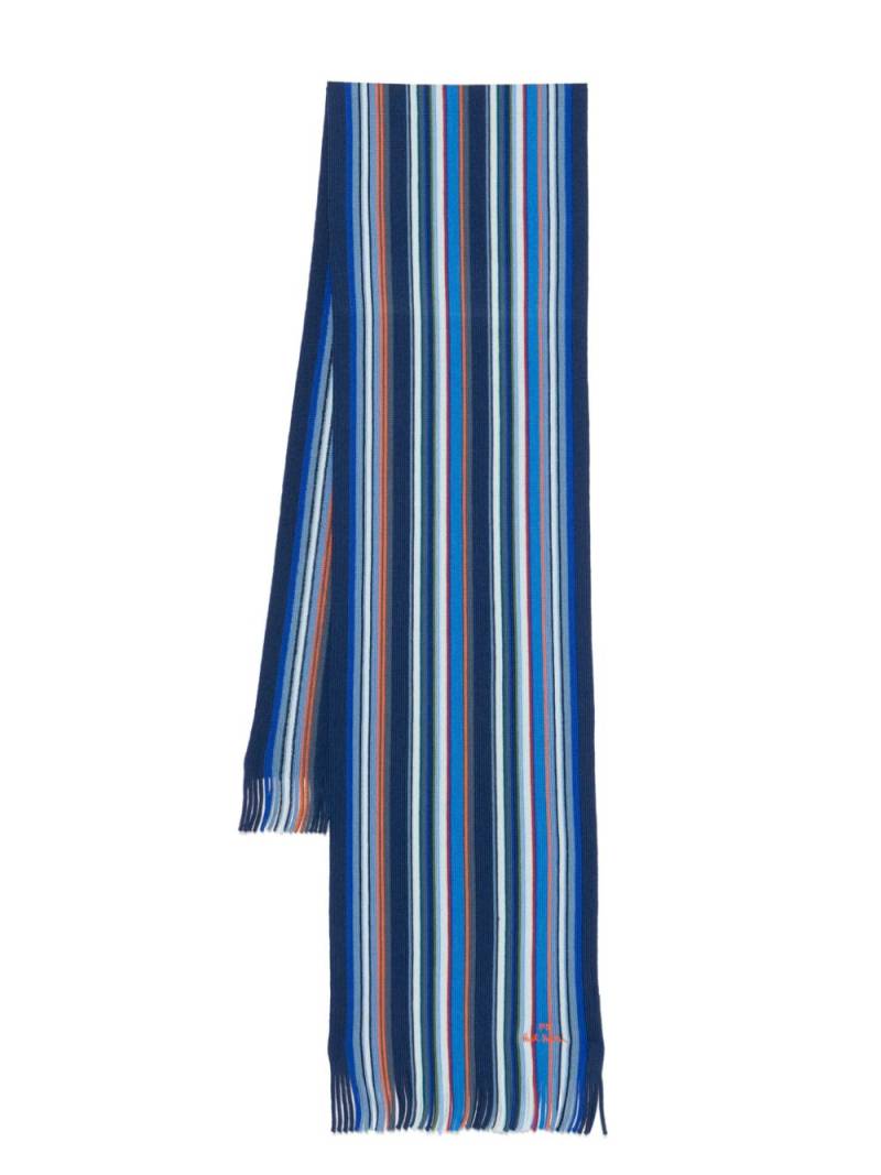 PS Paul Smith logo-embroidered scarf - Blue von PS Paul Smith