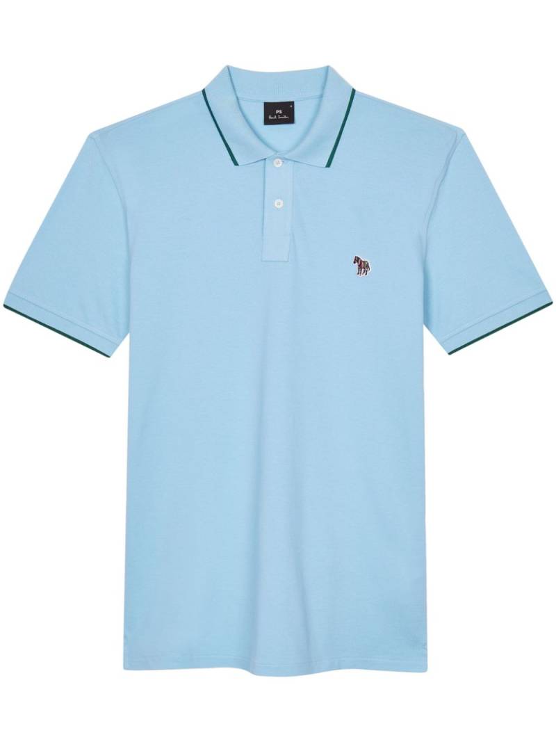 PS Paul Smith logo-patch polo shirt - Blue von PS Paul Smith