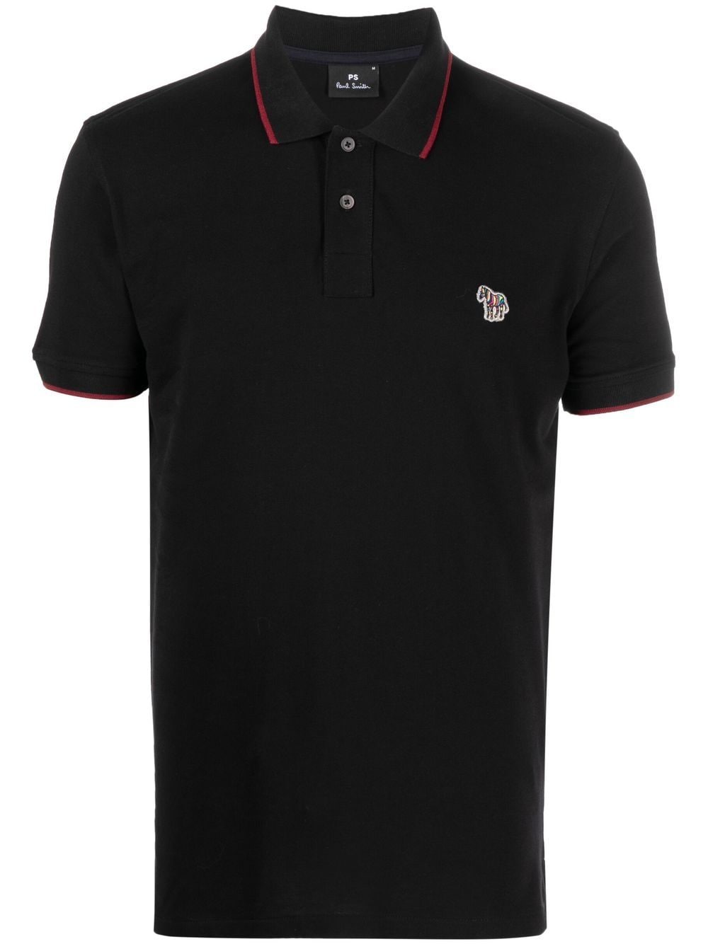 PS Paul Smith logo-patch short-sleeve polo shirt - Black von PS Paul Smith