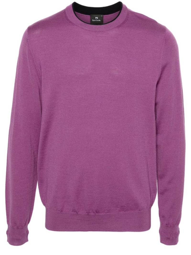 PS Paul Smith merino-wool contrast-collar sweater - Purple von PS Paul Smith