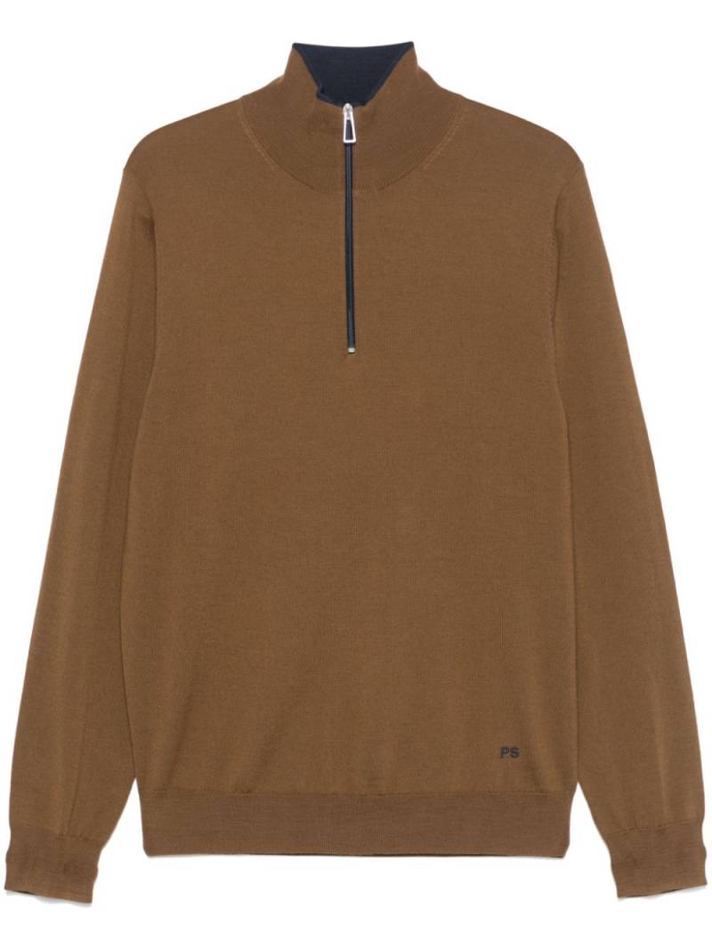 PS Paul Smith merino-wool half-zip sweater - Brown von PS Paul Smith