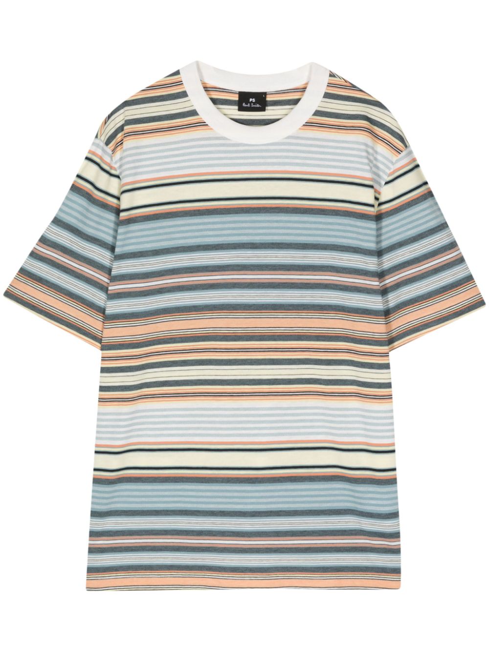 PS Paul Smith multi-stripe organic-cotton T-shirt - Blue von PS Paul Smith