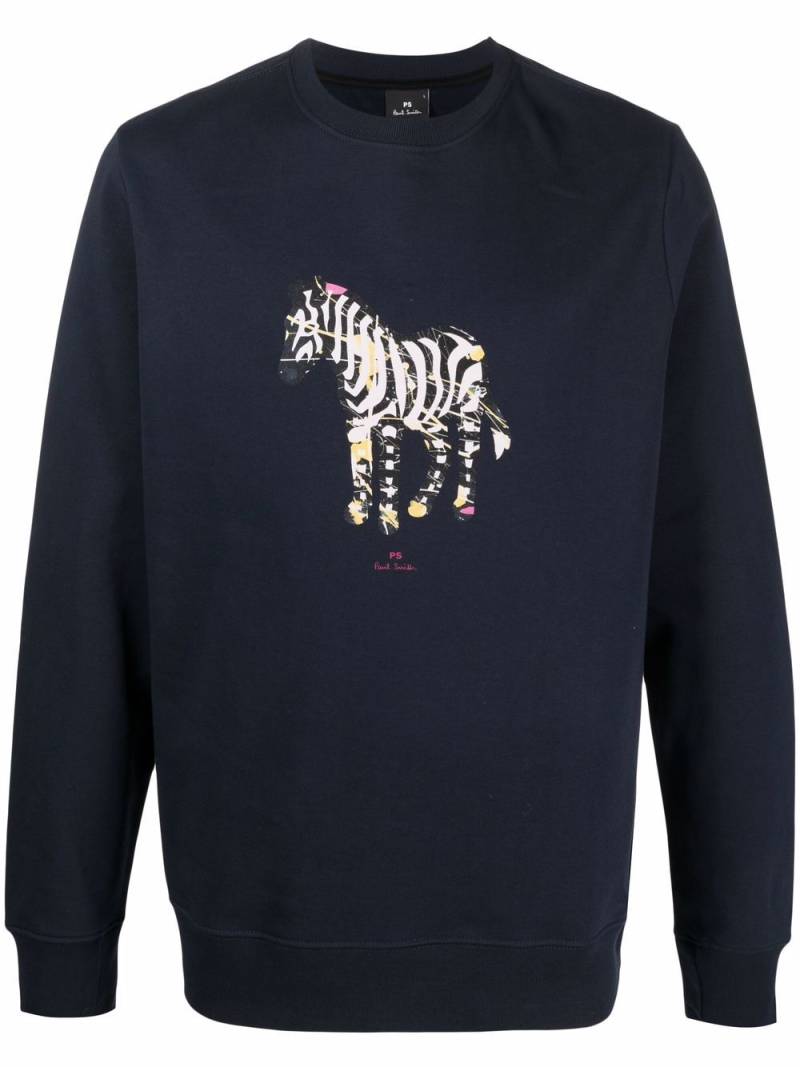 PS Paul Smith organic cotton zebra jumper - Blue von PS Paul Smith