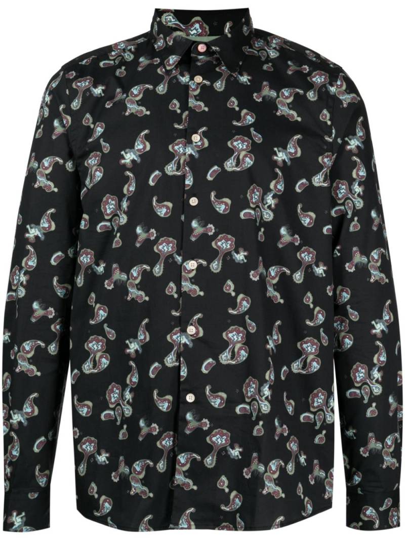 PS Paul Smith paisley-print organic cotton shirt - Black von PS Paul Smith