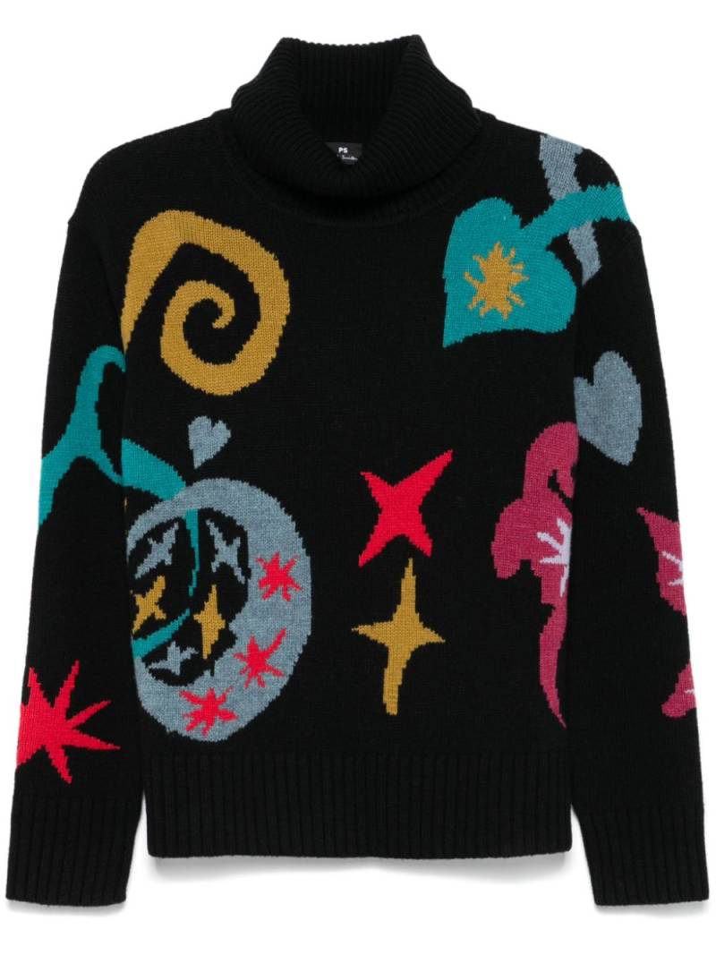 PS Paul Smith patterned-intarsia sweater - Black von PS Paul Smith