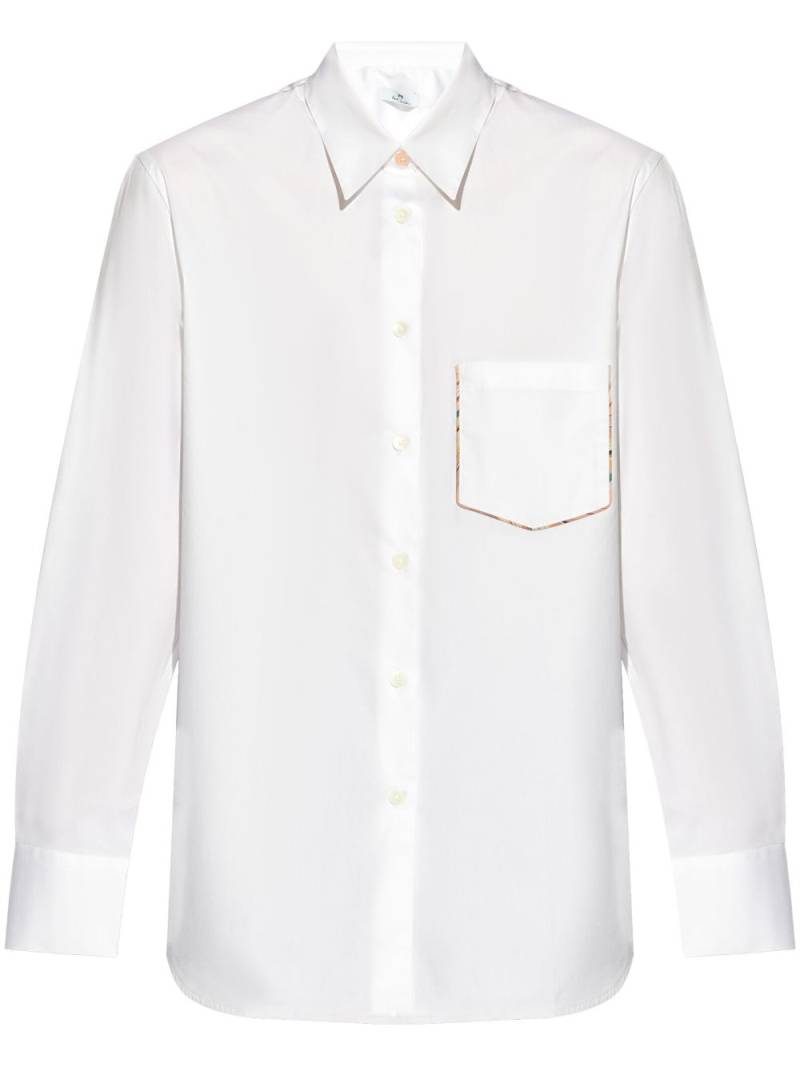 PS Paul Smith piped-trim detailed poplin shirt - White von PS Paul Smith