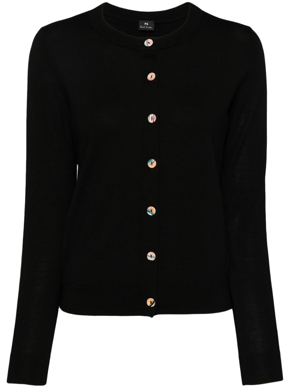 PS Paul Smith ribbed-edge wool cardigan - Black von PS Paul Smith