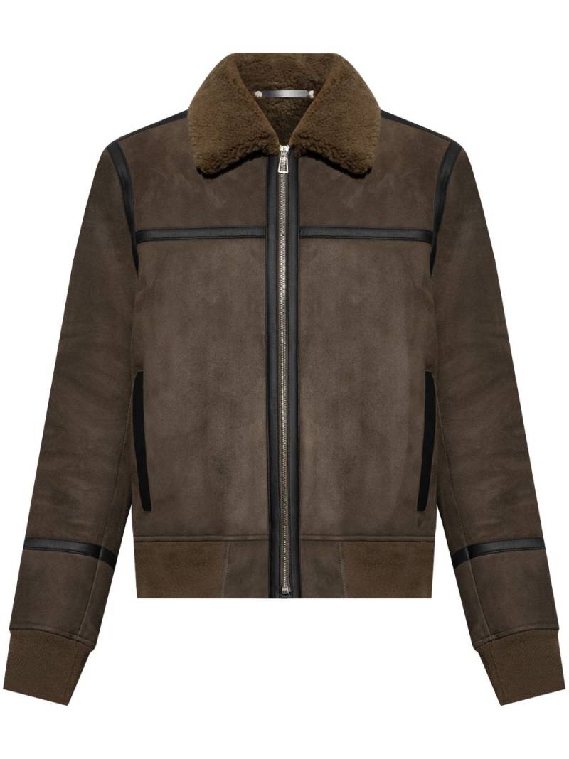 PS Paul Smith shearling collar bomber jacket - Brown von PS Paul Smith