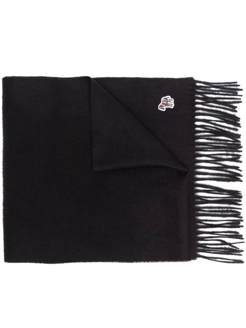 PS Paul Smith signature-zebra fringed scarf - Black von PS Paul Smith