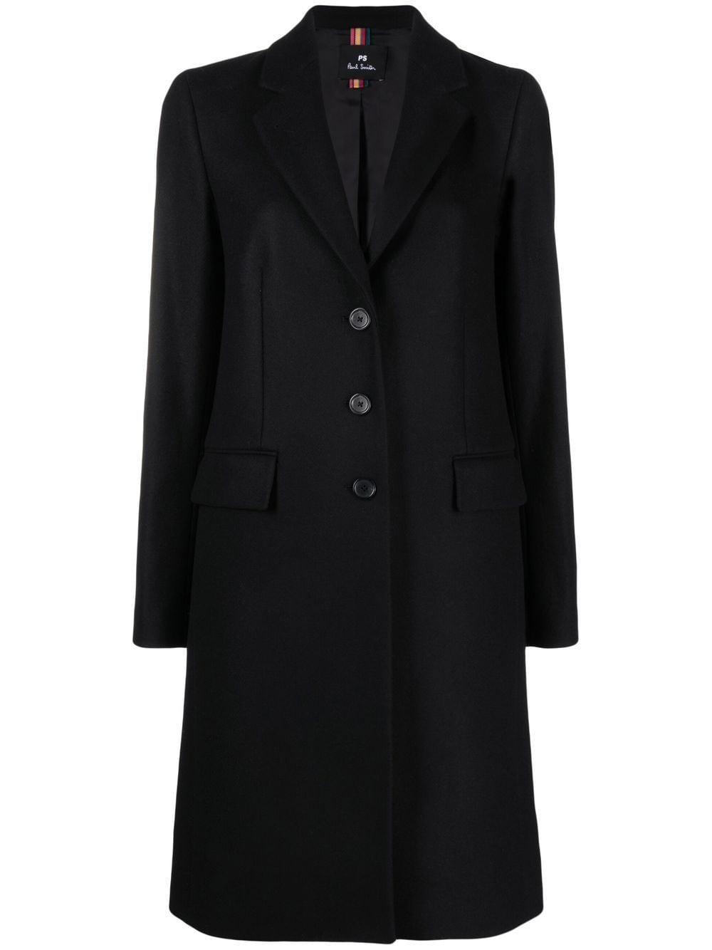 PS Paul Smith single-breasted mid-length coat - Black von PS Paul Smith