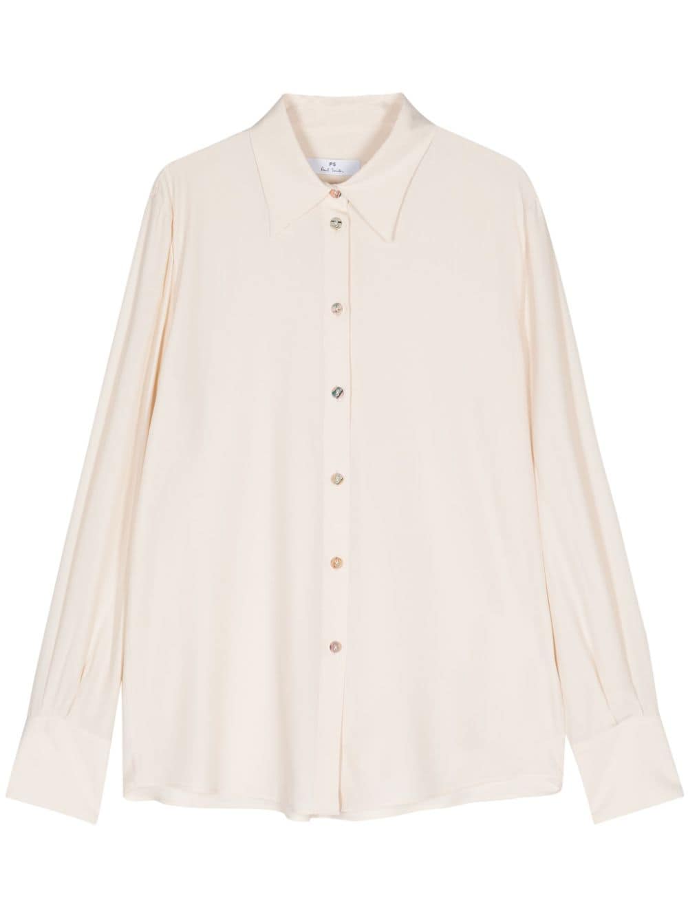 PS Paul Smith spread-collar crepe shirt - Neutrals von PS Paul Smith