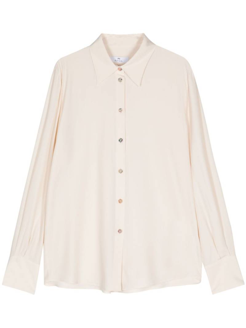 PS Paul Smith spread-collar crepe shirt - Neutrals von PS Paul Smith