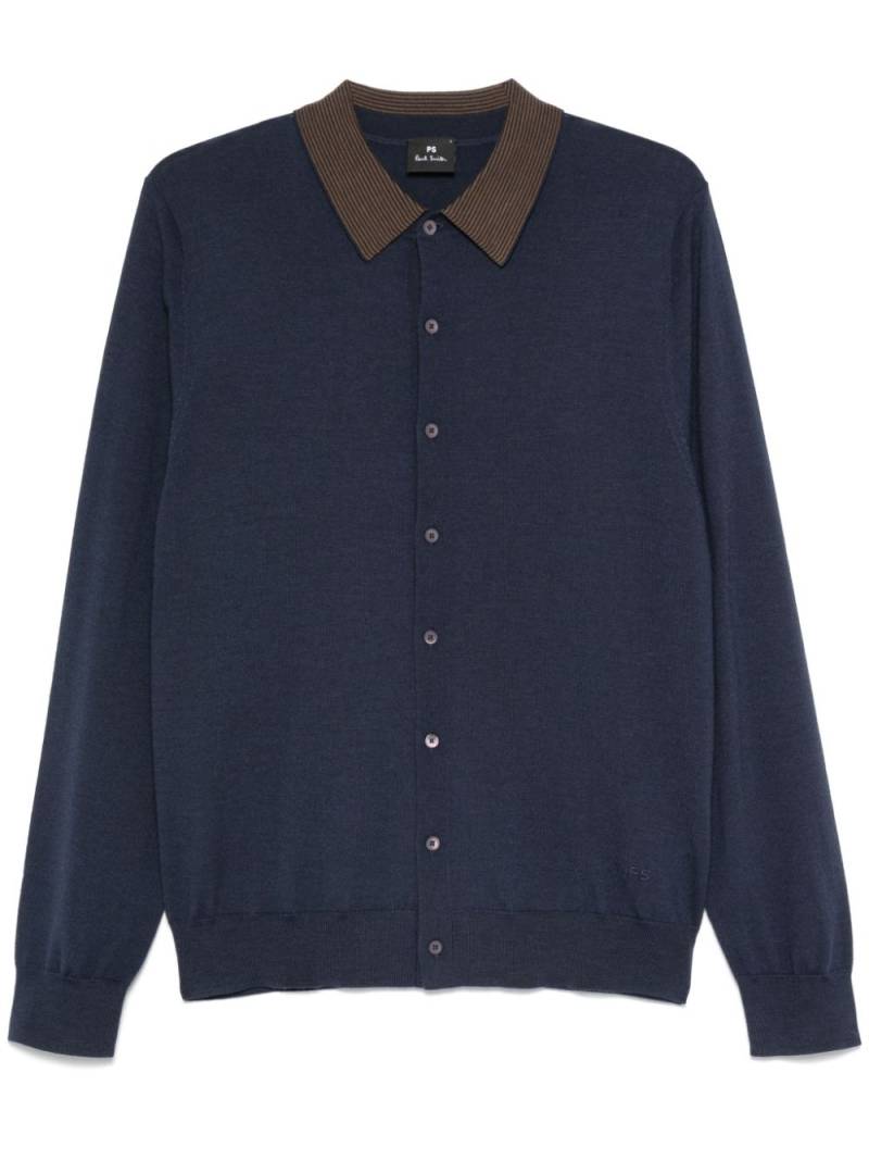 PS Paul Smith stripe-detail cardigan - Blue von PS Paul Smith