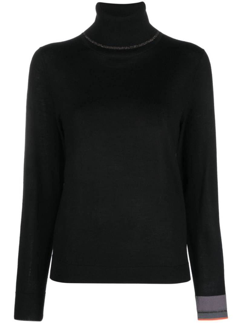 PS Paul Smith striped-cuff roll-neck jumper - Black von PS Paul Smith