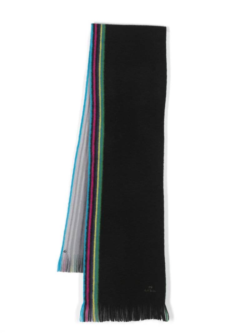 PS Paul Smith striped-edge wool scarf - Black von PS Paul Smith