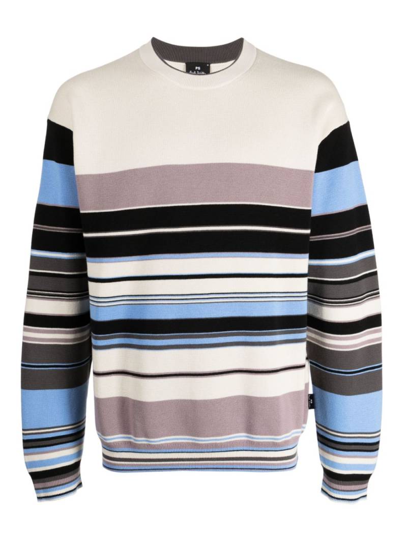 PS Paul Smith striped intarsia-knit jumper - White von PS Paul Smith