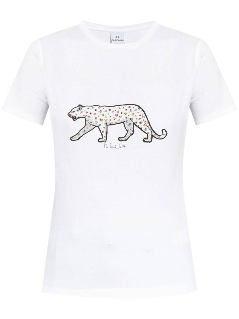 PS Paul Smith tiger-print cotton T-shirt - White von PS Paul Smith