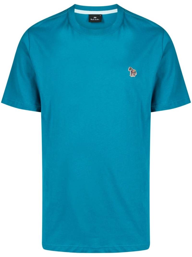 PS Paul Smith zebra logo-appliqué T-shirt - Blue von PS Paul Smith