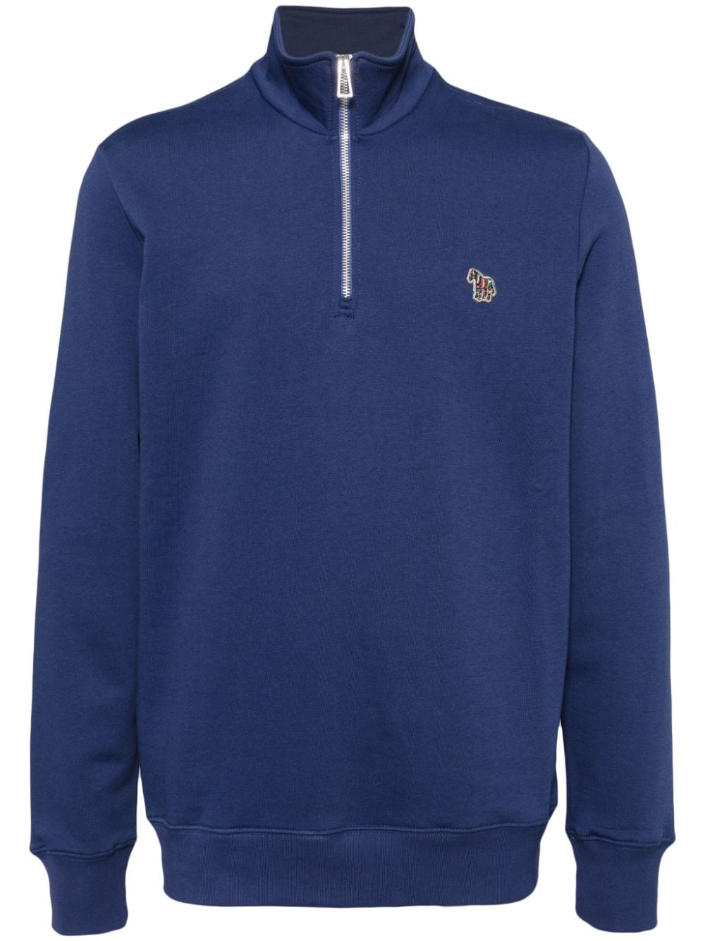 PS Paul Smith zebra logo zip-neck sweatshirt - Blue von PS Paul Smith