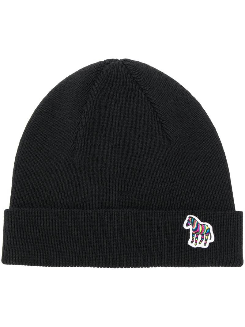 PS Paul Smith zebra motif beanie - Black von PS Paul Smith